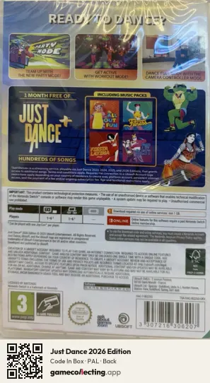 Just Dance 2026 Edition Nintendo Switch, PAL box back