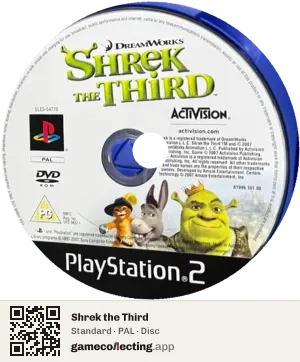 Shrek the Third PlayStation 2, PAL disc
