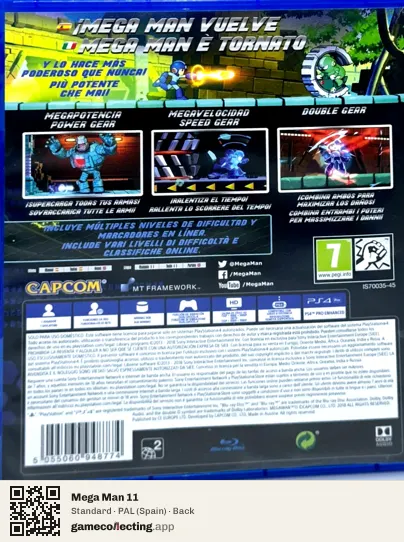 Mega Man 11 PlayStation 4, Spain box back