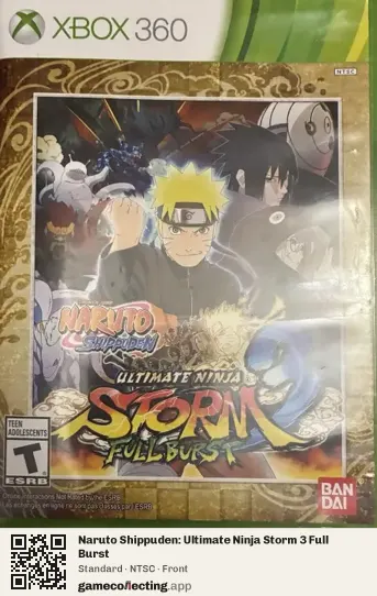 Naruto Shippuden: Ultimate Ninja Storm 3 Full Burst Xbox 360, NTSC box front