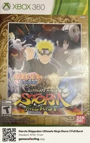 Naruto Shippuden: Ultimate Ninja Storm 3 Full Burst Xbox 360, NTSC box front