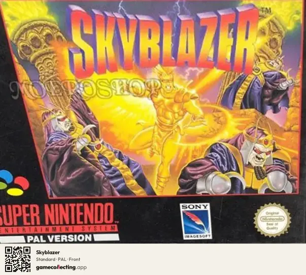 Skyblazer Super Nintendo Entertainment System, PAL box front