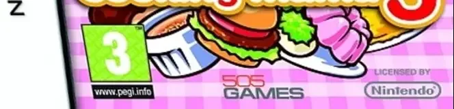 Cooking Mama 3: Shop & Chop, the PEGI square on its front