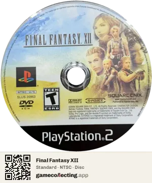 Final Fantasy XII PlayStation 2, NTSC disc