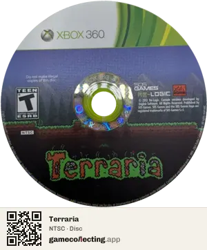 Terraria Xbox 360, NTSC disc