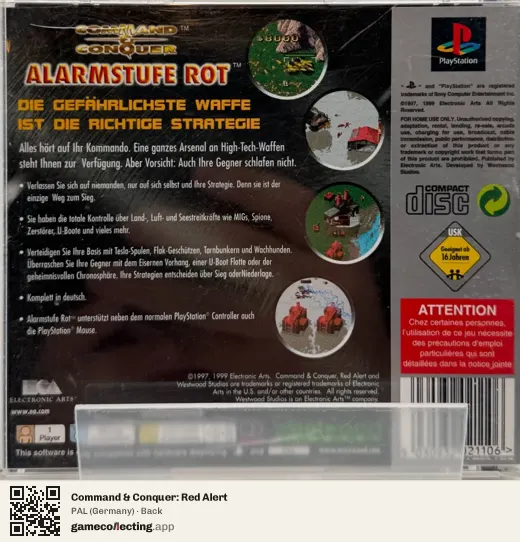 Command & Conquer: Red Alert PlayStation, Germany box back