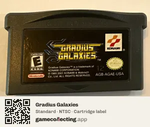 Gradius Galaxies Game Boy Advance, NTSC cartridge label