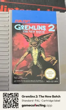 Gremlins 2: The New Batch Nintendo Entertainment System, PAL cartridge label
