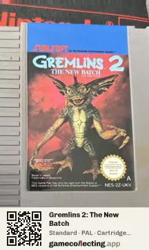 Gremlins 2: The New Batch Nintendo Entertainment System, PAL cartridge label