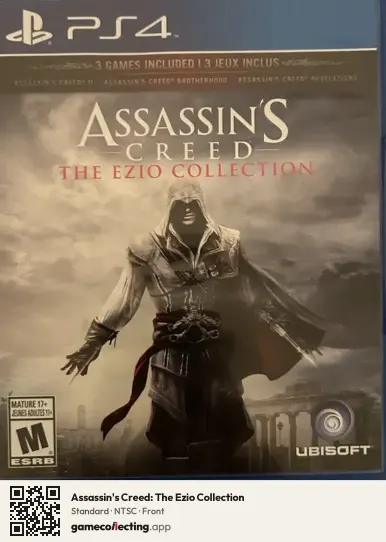 Assassin's Creed: The Ezio Collection PlayStation 4, NTSC box front