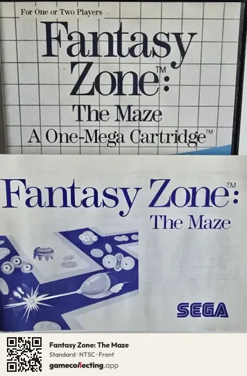 Fantasy Zone: The Maze Sega Master System, NTSC box front