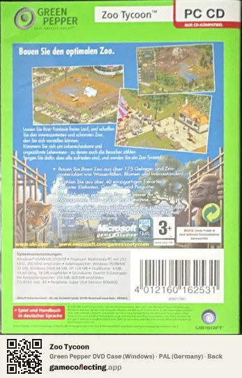 Zoo Tycoon Computer, Germany box back