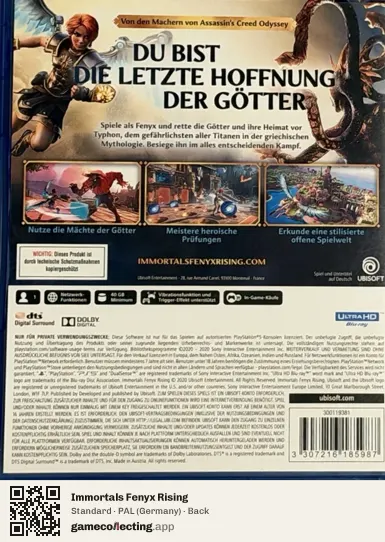 Immortals Fenyx Rising PlayStation 5, Germany box back
