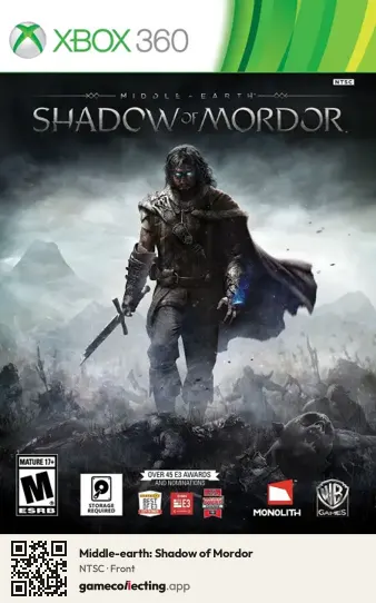 Middle-earth: Shadow of Mordor Xbox 360, NTSC box front