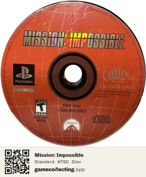 Mission: Impossible PlayStation, NTSC disc