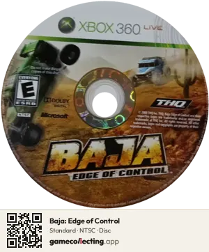 Baja: Edge of Control Xbox 360, NTSC disc