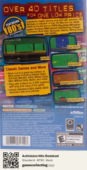 Activision Hits Remixed PlayStation Portable, NTSC box back
