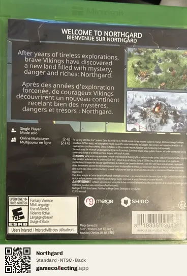 Northgard Xbox One, NTSC box back