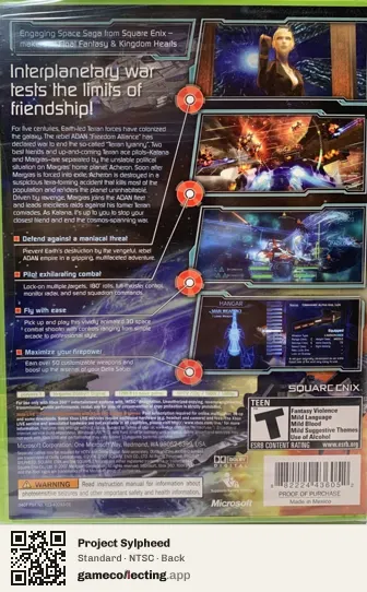 Project Sylpheed Xbox 360, NTSC box back