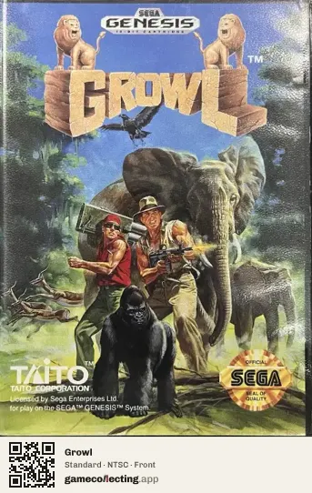 Growl Sega Mega Drive / Genesis, NTSC box front
