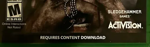 Call of Duty: WWII, the ESRB box on its front