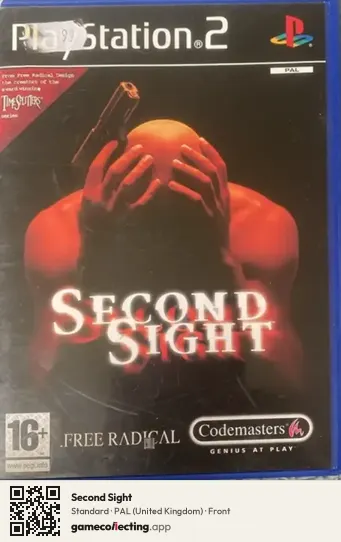 Second Sight PlayStation 2, United Kingdom box front