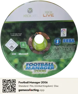 Football Manager 2006 Xbox 360, PAL disc