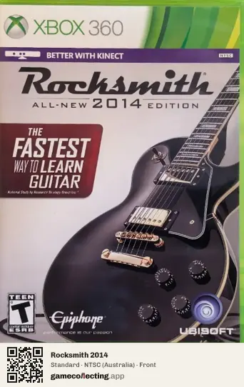 Rocksmith 2014 Xbox 360, Australia box front