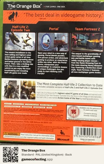 The Orange Box Xbox 360, United Kingdom box back