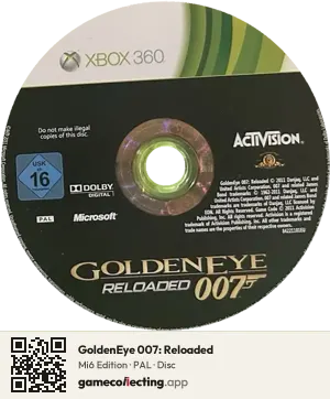 GoldenEye 007: Reloaded Xbox 360, PAL disc