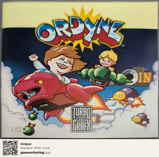 Ordyne TurboGrafx-16, NTSC box front