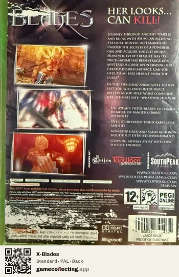 X-Blades Xbox 360, PAL box back