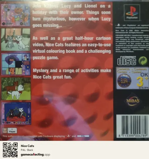 Nice Cats PlayStation, PAL box back