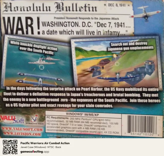 Pacific Warriors: Air Combat Action Computer, NTSC box back