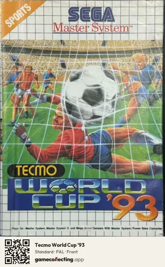 Tecmo World Cup '93 Sega Master System, PAL box front