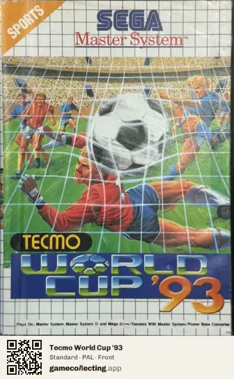 Tecmo World Cup '93 Sega Master System, PAL box front