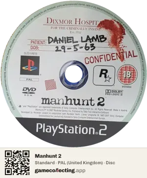 Manhunt 2 PlayStation 2, PAL disc