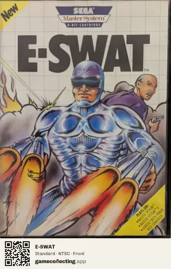 E-SWAT Sega Master System, NTSC box front
