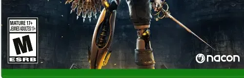 Steelrising, the ESRB box on its front