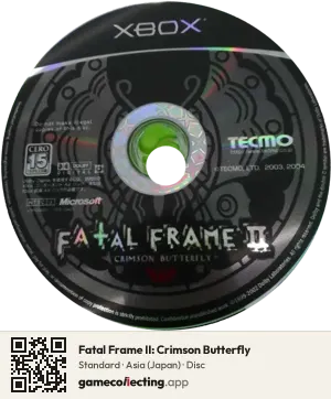 Fatal Frame II: Crimson Butterfly Xbox, Asia disc