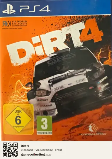 Dirt 4 PlayStation 4, Germany box front