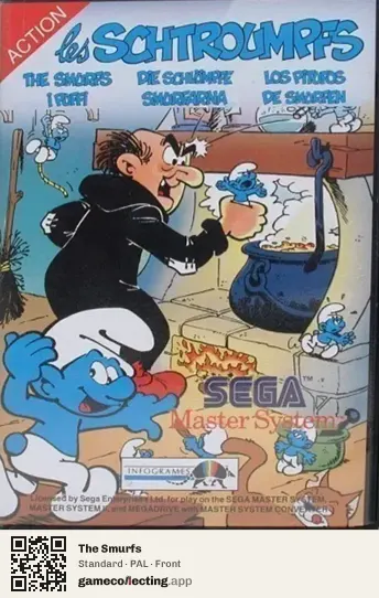 The Smurfs Sega Master System, PAL box front