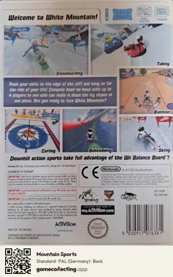 Mountain Sports Nintendo Wii, Germany box back