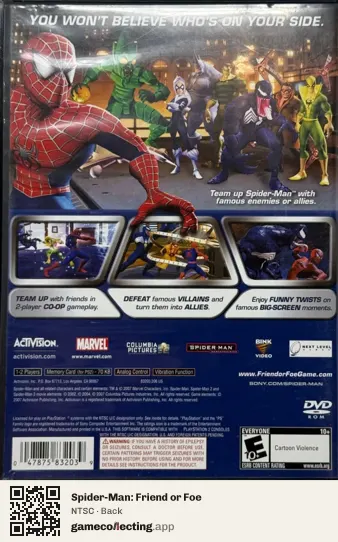 Spider-Man: Friend or Foe PlayStation 2, NTSC box back