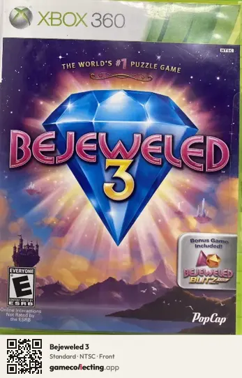 Bejeweled 3 Xbox 360, NTSC box front