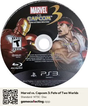 Marvel vs. Capcom 3: Fate of Two Worlds PlayStation 3, NTSC disc