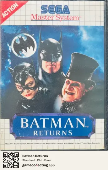Batman Returns Sega Master System, PAL box front