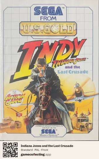 Indiana Jones and the Last Crusade Sega Master System, PAL box front