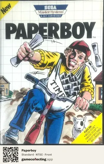 Paperboy Sega Master System, NTSC box front