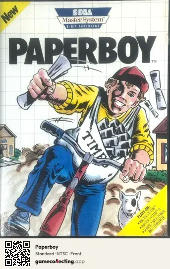 Paperboy Sega Master System, NTSC box front